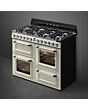 Smeg TR4110P1 110cm Victoria Dual Fuel Range Cooker, Cream