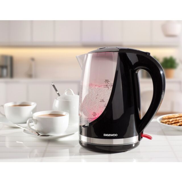 Daewoo SDA1666GE 1.7L Colour Changing Kettle - Black