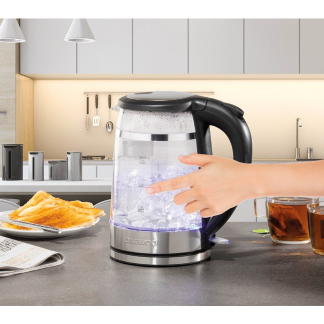 Daewoo SDA2539GE Eco Cool Touch Glass Kettle 3KW 1.5L