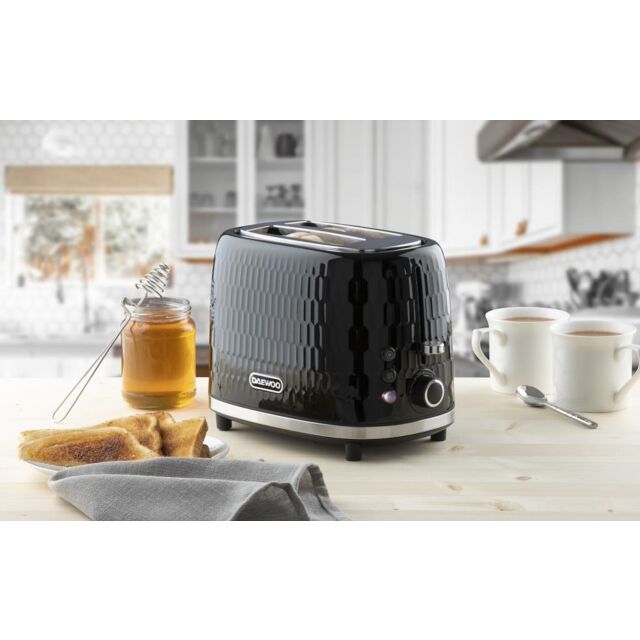 Daewoo SDA2605GE 2 Slice Honeycomb Toaster Black