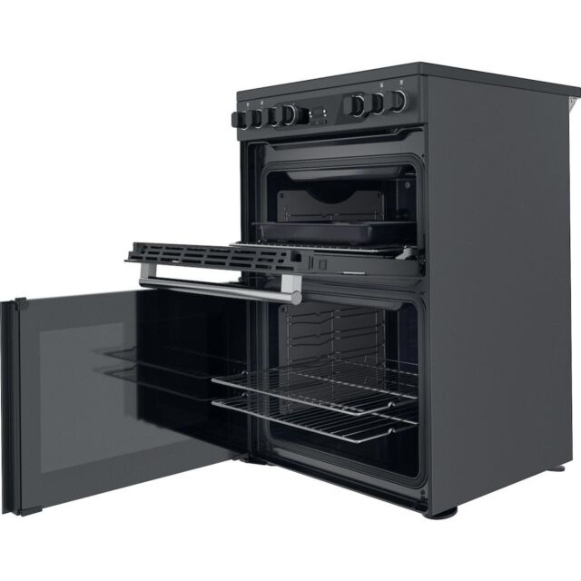 Hotpoint CD67V9H2CA/UK Electric Freestanding 60cm Double Cooker - Dark Grey