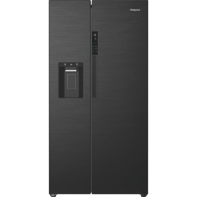 Hotpoint HPG29643IBXR4UK Freestanding Dual No Frost American Fridge Freezer with VitalCare and Water & Ice Dispenser - Black Steel