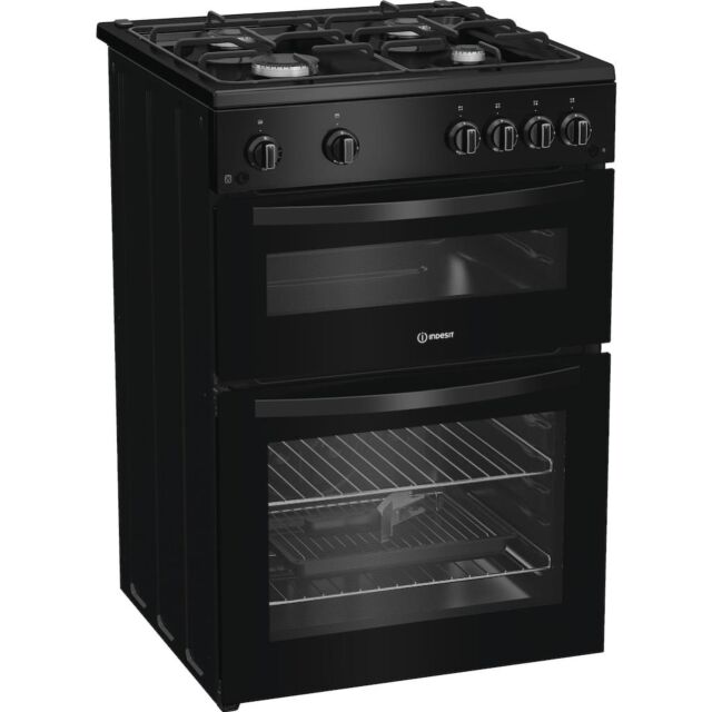 Indesit ITG6GB 60cm Gas Twin Cooker - Black