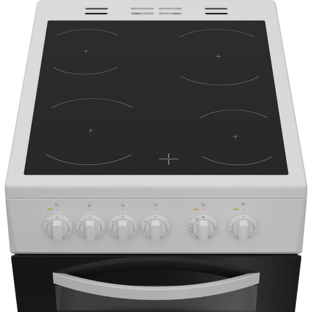 Indesit ITE5VMW Freestanding 50cm Electric Cooker with Ceramic Hob