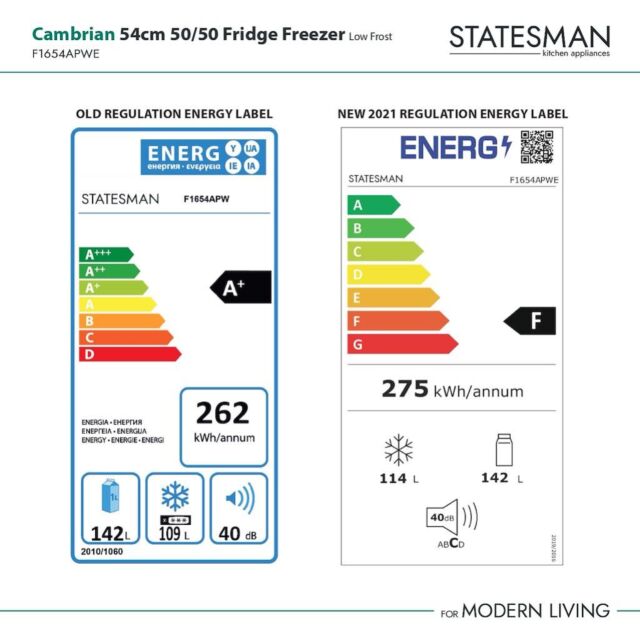 Statesman F1654APWE 54cm 50/50 Fridge Freezer