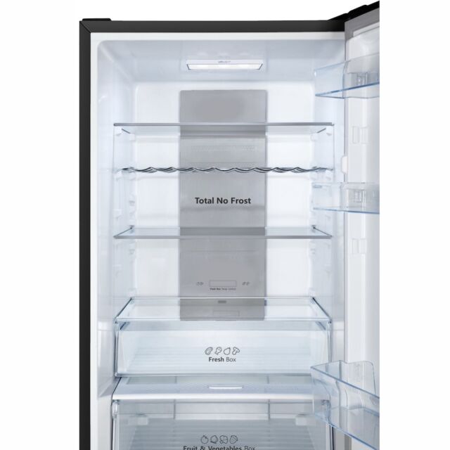 Teknix FFH1865BIX 60cm 70/30 Fridge Freezer Total No Frost with Metal Tech Cooling - Black Steel