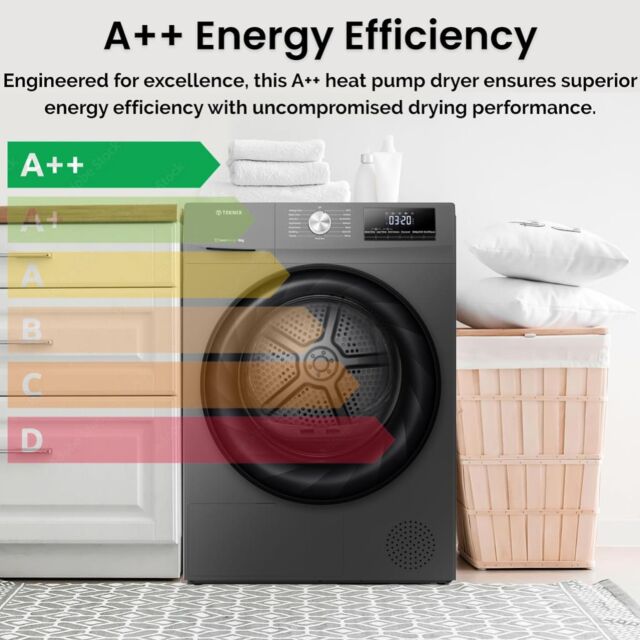 Teknix TKHP8HS 8kg Heat Pump Tumble Dryer - Titanium