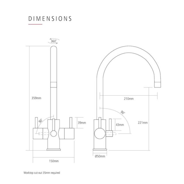 Caple ARDPUR/CH Ardor Puriti Monobloc tap