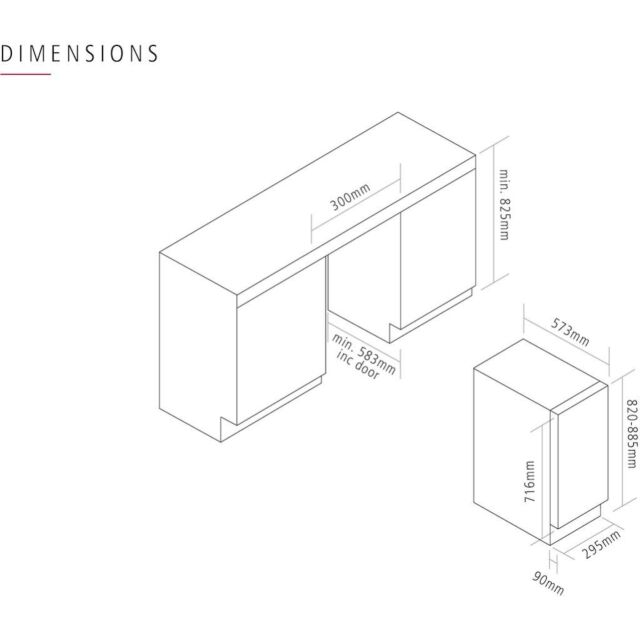Caple WI6135GM Undercounter Dual Zone Wine Cabinet