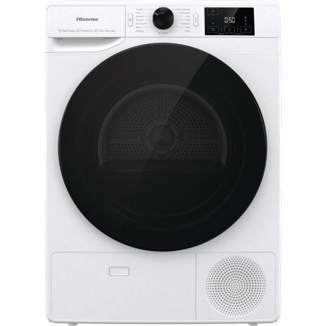 Hisense DHGE8043 Hisense 8Kg Heat Pump Tumble Dryer 2 Years Warranty