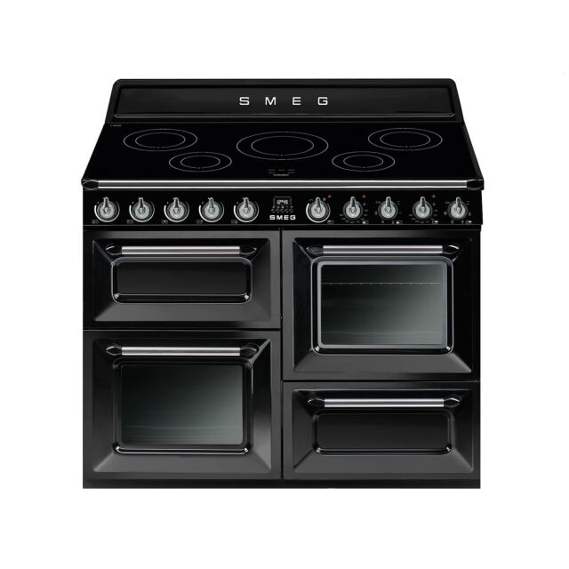 Smeg TR4110IBL2 110cm Black Four Cavity Traditional Cooker with Induction Hob