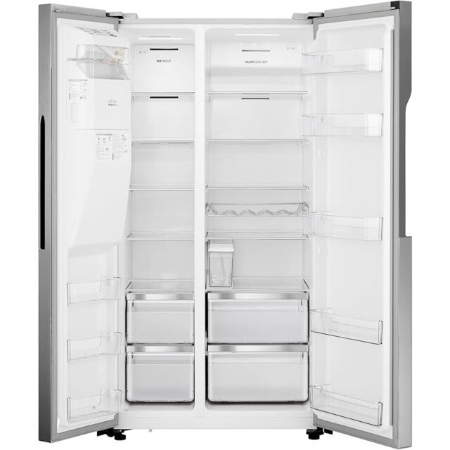 Teknix THSBS1791PLUX American Fridge Freezer Ice + Water Plumbed 90Cm S/S