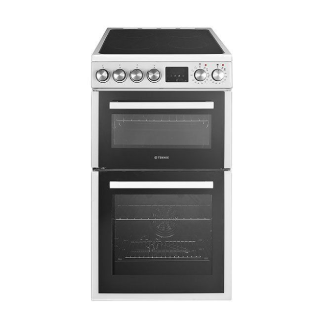 Teknix TKED54W Teknix 50Cm Double Oven Ceramic Top Cooker 2 Years Warranty